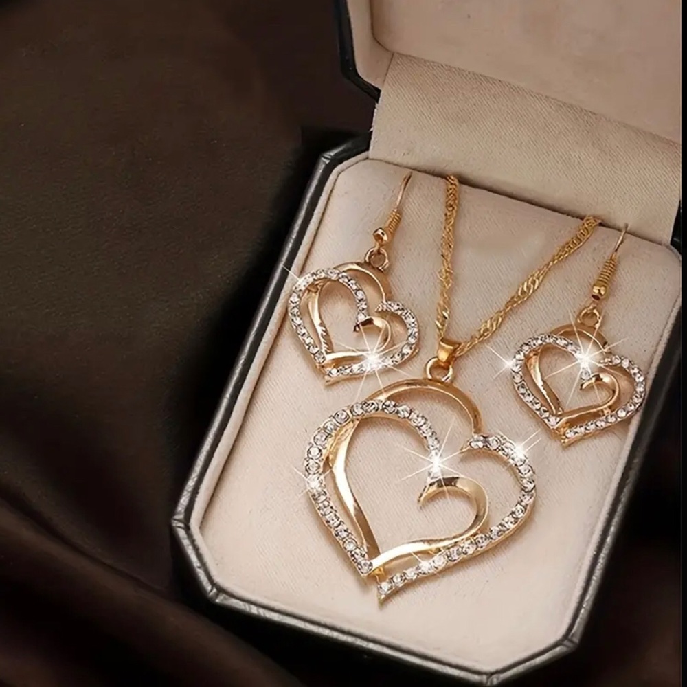 Golden or Silvery Heart Necklace